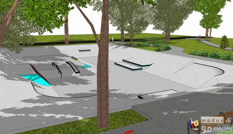Wizualizacja skateparku na Pilczycach / fot. Zarząd Inwestycji Miejskich we Wrocławiu