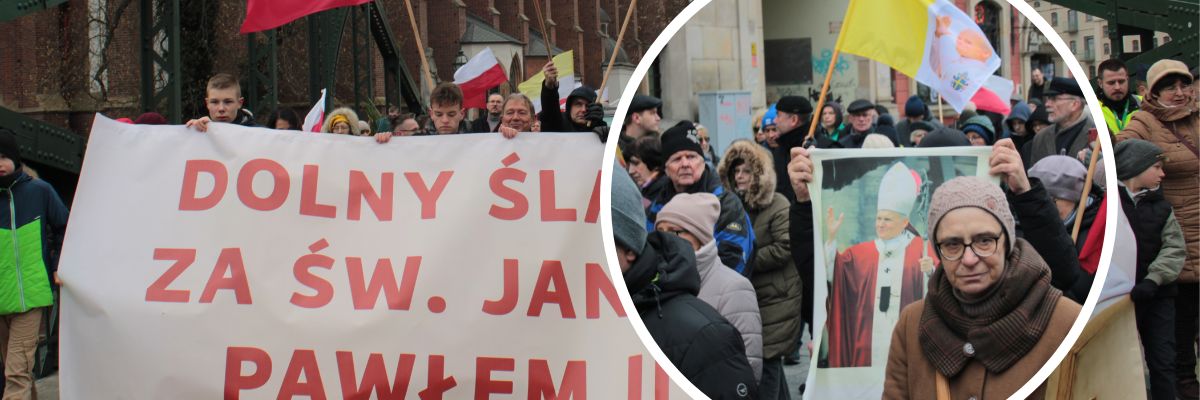 Tak wrocławianie „bronili” Jana Pawła II. Przez miasto przeszedł marsz papieski [ZDJĘCIA]
