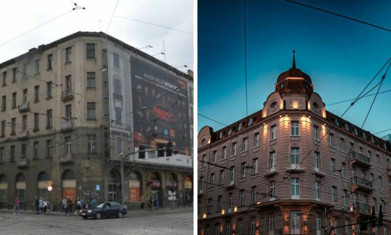Hotel Grand przed i po rewitalizacji / fot. mat. inwestora