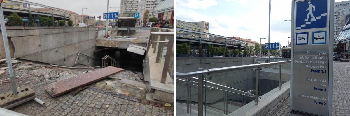 Przejście pod rondem Reagana już po odbudowie. Wygląda jak nowe [ZDJĘCIA]