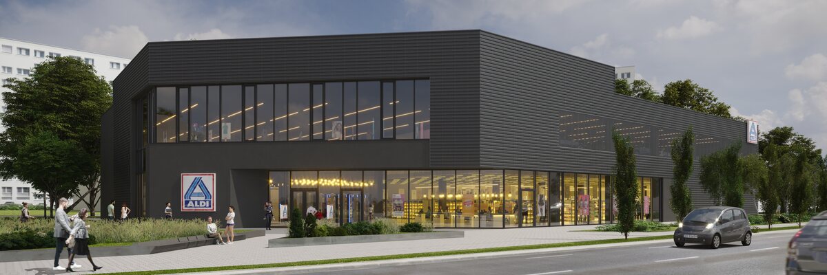 Nowa koncepcja marketów Aldi. Sieć otworzy we Wrocławiu sklep typu „Urban” [WIZUALIZACJE]