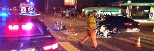 Wrocław: Wypadek na Kromera. Kierowca wjechał w mężczyznę malującego oznakowanie [ZDJĘCIA]