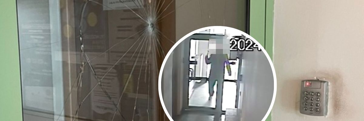 Wrocław: Atak na komisariat policji przy Kiełczowskiej. Jest nagranie z monitoringu [WIDEO]