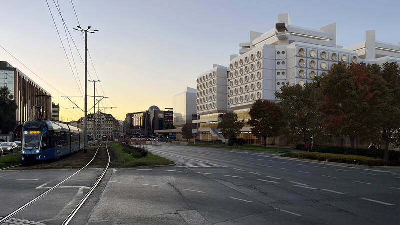 Zespół hotelowo-usługowy - wizualizacja według projektu Jadwigi Grabowskiej-Hawrylak i Krzysztofa Sąsiadka / fot. Politechnika Wrocławska