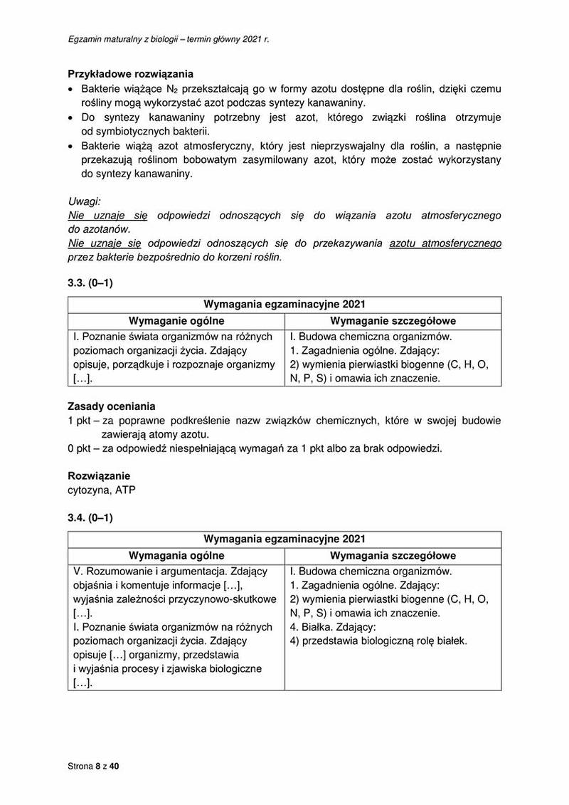 Matura z biologii 2021 / źródło: Centralna Komisja Egzaminacyjna
