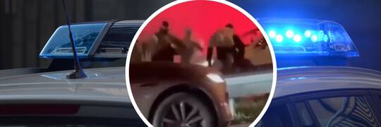 Ustawka kibiców na AOW. Grupa zamaskowanych mężczyzn walczyła na środku autostrady [WIDEO]