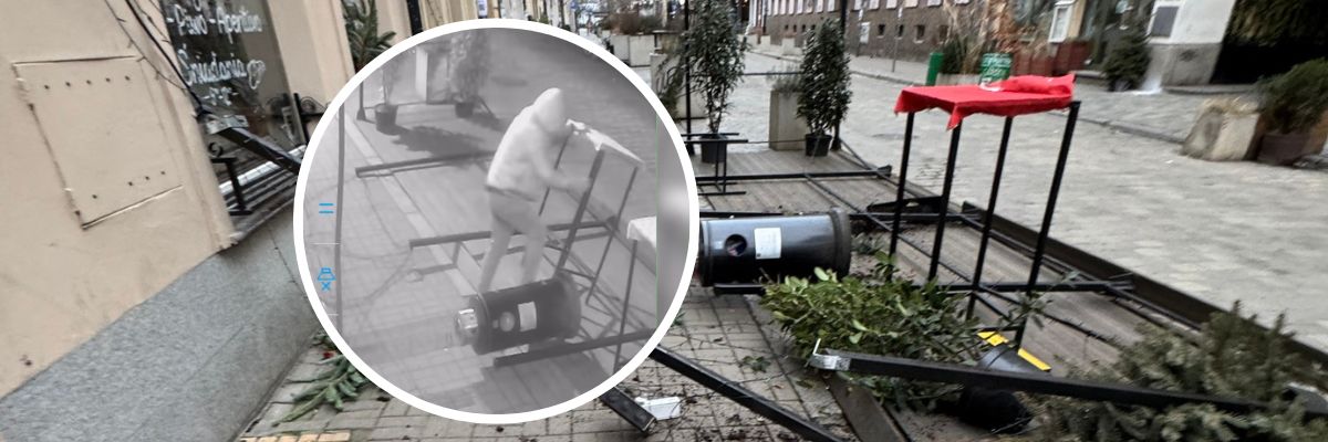 Wrocław: Wandal zniszczył ogródek restauracyjny w centrum. Właściciele myśleli, że wybuchła bomba